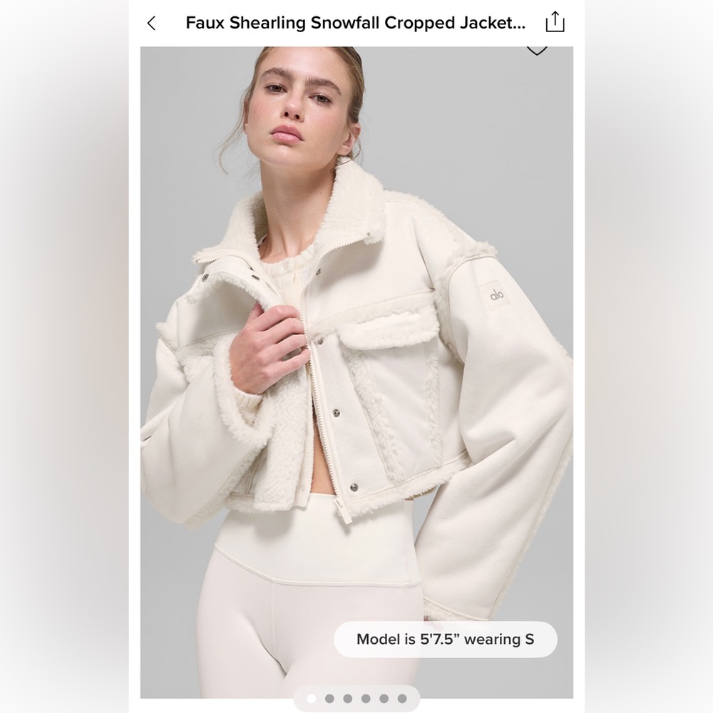 ALO Faux Shearling Snowfall Cropped Jacket
